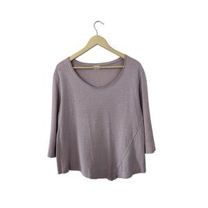 Poetry 14 Top Purple Pullover Hemp 1/2 Sleeve Shirt Lightweight Womens READ